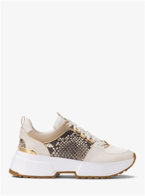 michael michael kors cosmo snake-embossed leather trainer|Cosmo Snake.